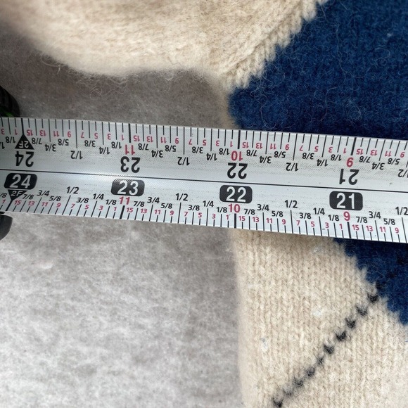 VTG RR Casuals Sweater Mens XL Brown Blue Green Argyle 100% Lambs Wool - Picture 10 of 12